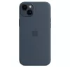 Silicone Case Cover Apple iPhone 14 Plus MagSafe Storm Blue