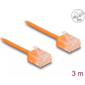 Netzwerkkabel DeLOCK RJ45 Cat.6 UTP Ultra schlank 3m Orange