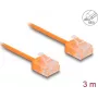 Netzwerkkabel DeLOCK RJ45 Cat.6 UTP Ultra schlank 3m Orange