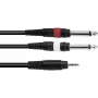 Audio-Adapterkabel Omnitronic 3,5 mm auf 2×3,5 mm, 3 m, schwarz
