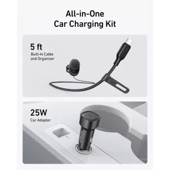 Kabelloses magnetisches Autoladegerät Anker MagGo 15W — Magnetisches 15W Qi-Schnellladen für Smartphones, Schwarz
