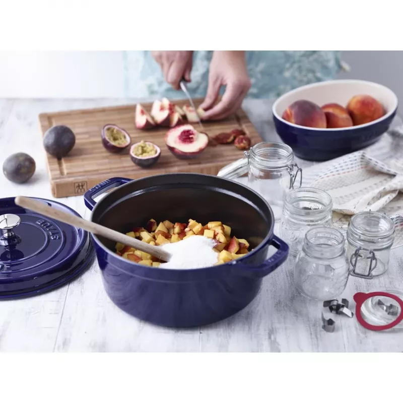 Staub 24 cm runder Gusseisen-Cocotte Dunkelblau