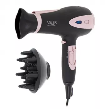 Adler | Haartrockner | AD 2248b ION | 2200 W | Anzahl der Temperatureinstellungen 3 | Ionenfunktion | Diffusoraufsatz | Schwarz/Rosa