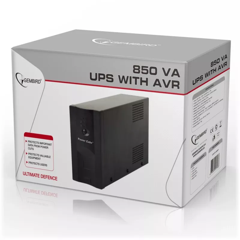 Gembird UPS-PC-850AP unterbrechungsfreie Stromversorgung (USV) Line-Interactive 0,85 kVA 520 W 4 AC-Ausgänge
