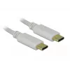 Delock - USB-C-/Stromkabel - 24-poliger USB-C-Stecker auf 24-poligen USB-C-Stecker - 5 A - 15 cm - USB-Stromversorgung (100 W), unterstützt Power Delivery 2.0 - Weiß (85357)