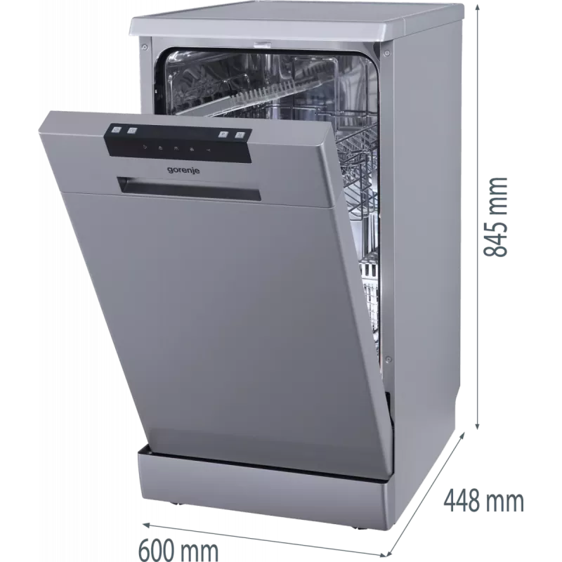 Gorenje GS522E10S Geschirrspüler, E, freistehend, Breite 45 cm, Anzahl Maßgedecke 10, Grau