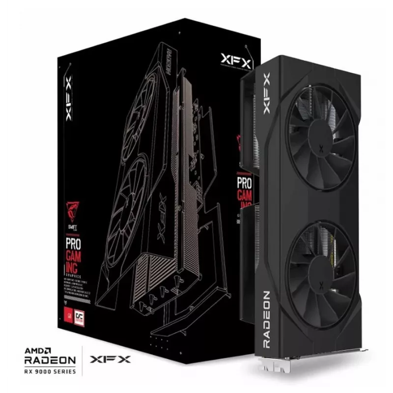 Grafikkarte XFX Radeon RX 9060 XT — 8 GB GDDR6, 128-Bit, PCIe 5.0, 2x DP + HDMI, 2 Lüfter
