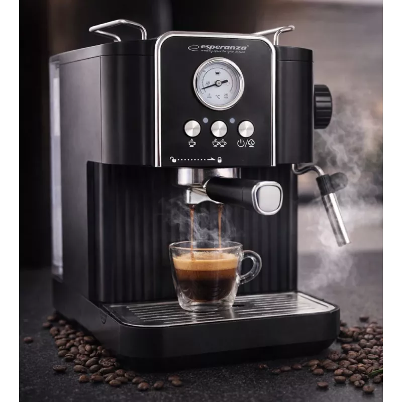 Espresso-Kaffeemaschine ESPERANZA EKC010 — 1,8 L Wassertank, 850 W, 20 bar, integrierter Milchaufschäumer
