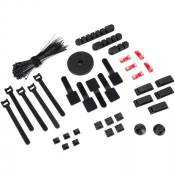 OfficePal Kabel-Organizer, Kabelmanagement schwarz, 136-teilig