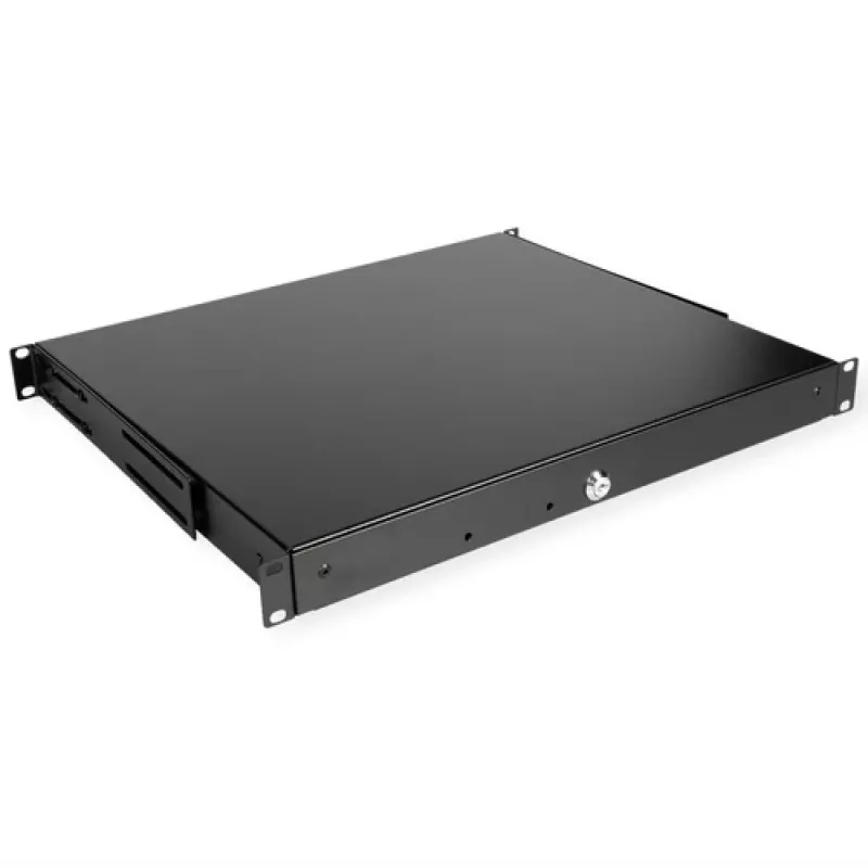 Rack-montierbare 1U abschließbare Schublade ROLINE 19 Zoll ABS Schwarz