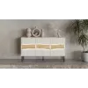 Kommode Cama Meble INSERTO 3D 143,5×40×80 cm — Kaschmir-Finish mit LED