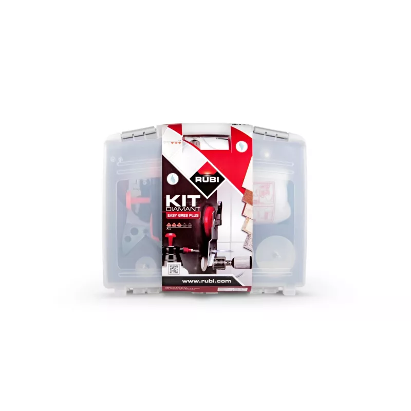 Bohrersatz RUBI Easy Gres Plus Kit — 7 Stück Diamantbohrer, 27 mm Länge, für Porzellan, mit Transportkoffer
