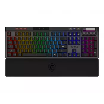 Mechanische Gaming-Tastatur MSI Strike Pro W Silent US-Layout RGB-Beleuchtung, kabelgebunden, taktile Silent-Schalter