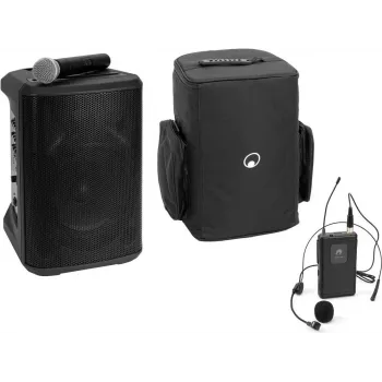 Tragbares drahtloses PA-System Omnitronic PORTY-8A mit Headset-Sender und Tragetasche