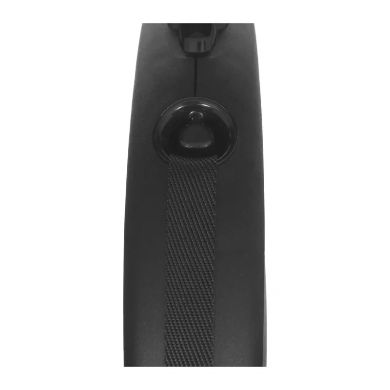 Flexi Schwarz Design M, Rollleine mit Band, 5 m, für mittelgroße Hunde (10–25 kg), max. Belastung 20 kg