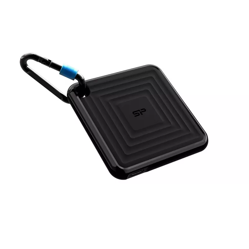 Externe SSD Silicon Power 512 GB Tragbar USB Type-C 3.2 Gen 2 PC60, 540/500 MB/s, 256-Bit-AES, sturzsicher, schwarz