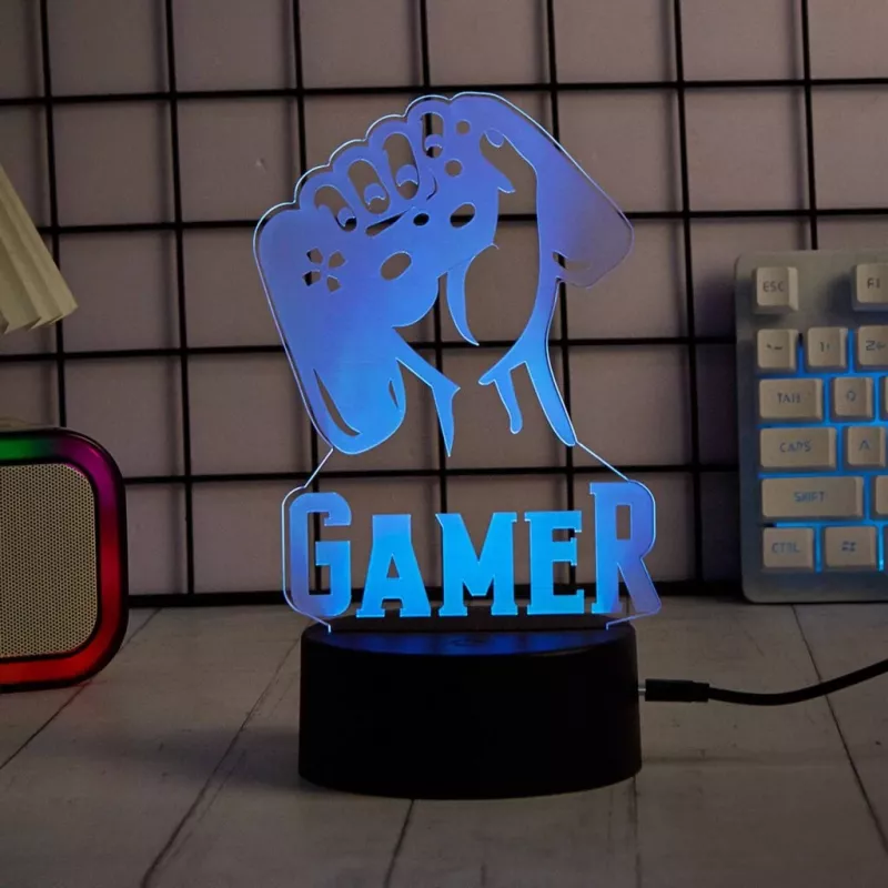 Tisch-LED-Lampe MANTA SNL122RGB RGB 3D-Lichtdekoration, farbwechselndes RGB, USB-betrieben