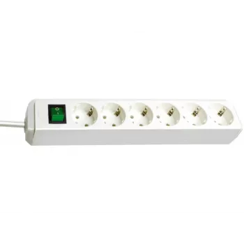 Brennenstuhl Eco-Line Steckdosenleiste mit Schalter [6-fach, weiß, 1.5m]
