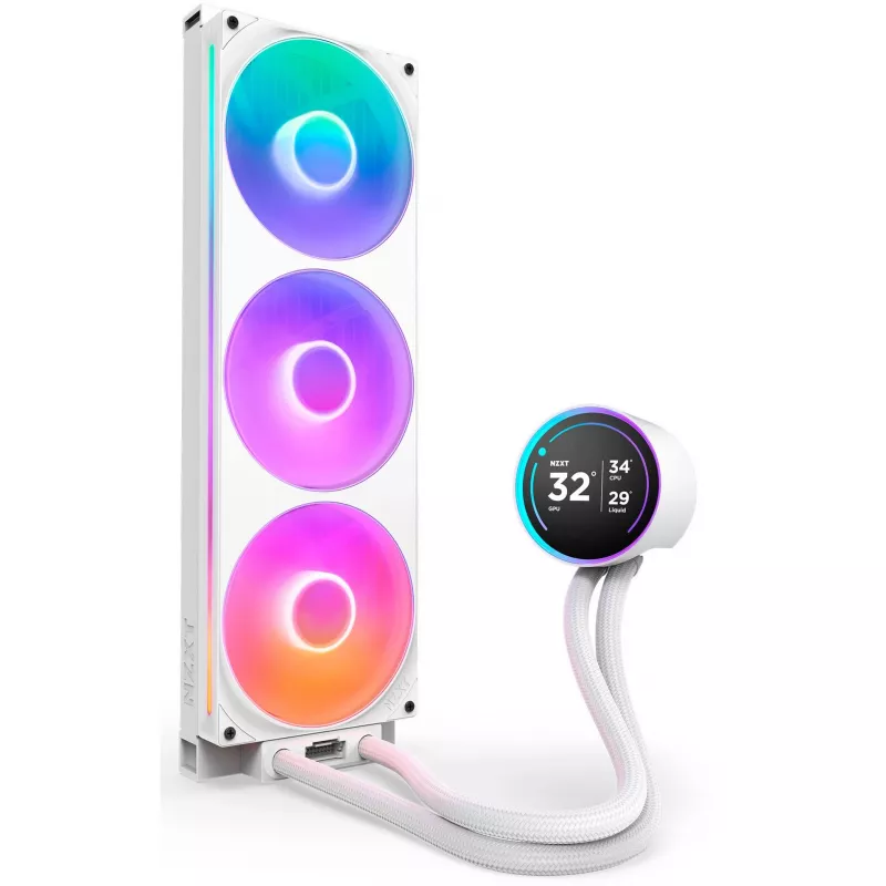 Kraken Elite 420 RGB 420 mm, Flüssigkeitskühlung Weiß
