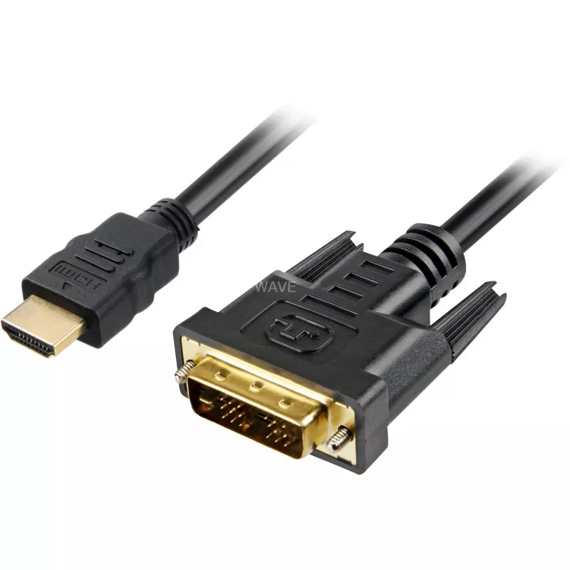Adapterkabel HDMI > DVI-D (18+1) (schwarz, 1 Meter)