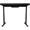 Höhenverstellbarer Gaming-Schreibtisch mit zwei Motoren, Sitz-/Stehfunktion, kabellosem Ladegerät, RGB-Beleuchtung, Bedienfeld und USB-Anschlüssen, Tischplatte aus gehärtetem Glas, schwarz
