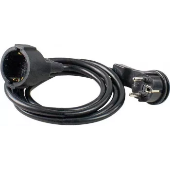 Stromverlängerungskabel AS Schwabe 50212, PVC, 2 m, schwarz