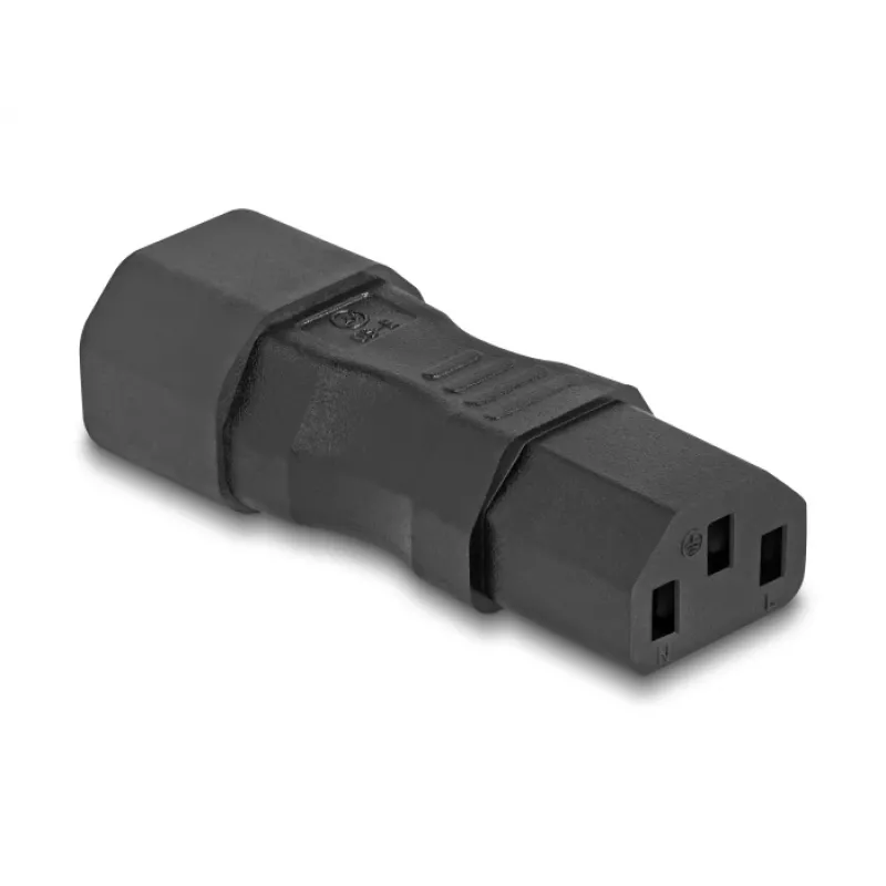 Netzadapter DeLOCK IEC 60320 C14 auf C13 Stecker und Buchse 10A gerade Schwarz