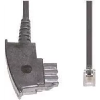Telefonkabel e+p T 170/3 3 m Transparent Schwarz