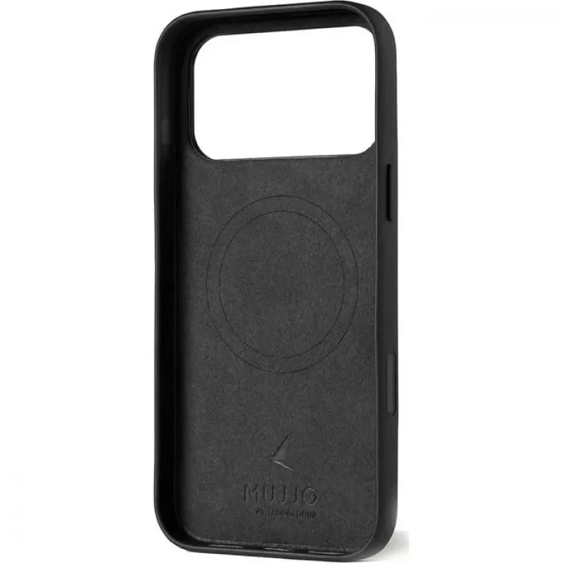 Mujjo Full Leather Case Hülle für iPhone 17 Pro Max schwarz