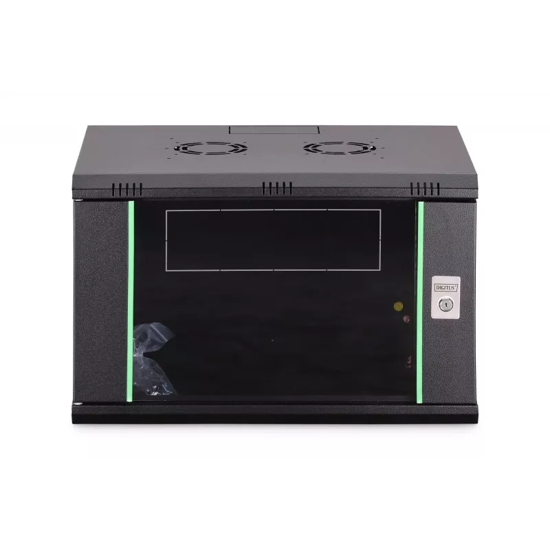 Wandmontierbares 19-Zoll-Rack-Schrank DIGITUS Dynamic-N DN-37101 — 7U, 600x450 mm, IP20, Schlüsselschloss, zerlegt