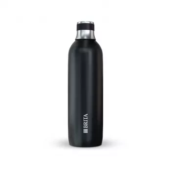 Karbonisierflasche BRITA 118440 – Edelstahl, 1 L, spülmaschinenfest, ergonomisch (93×93×305 mm)
