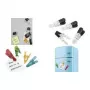 Magnethalter WEDO Notiz-Magnethalter GLOSSY 4er-Set schwarz/transparent mit Clip