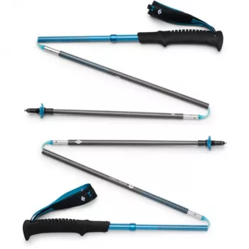 Trekkingstöcke Distance Carbon Z, Fitnessgerät Anthrazit/Blau, 1 Paar, 105 cm
