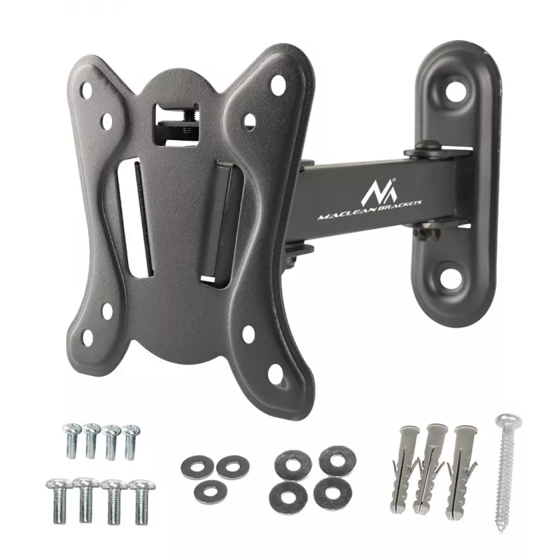 Maclean MC-416 TV Monitor Wandhalterung 13-32 30 kg neigbar schwenkbar max. VESA 100x100 schwarz pulverbeschichtet LED OLED LCD Universal Halterung