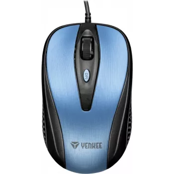 USB-Kabelmaus, 4 Tasten, optisch, symmetrisch, Blau