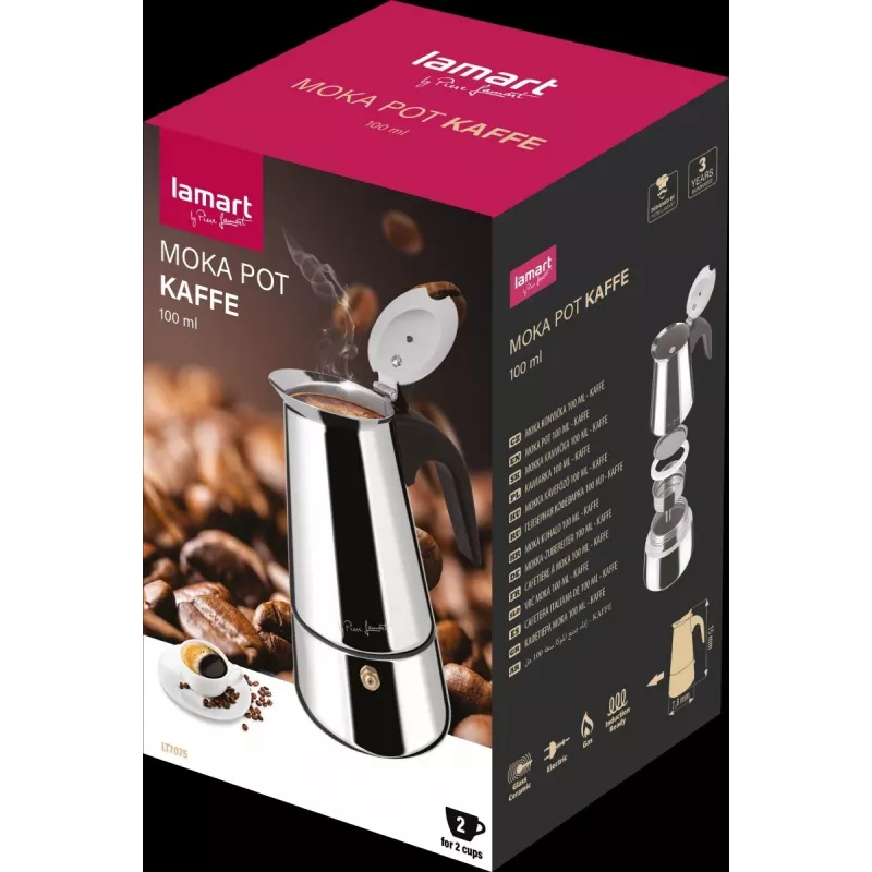 Moka-Kaffeemaschine LAMART LT7075 100 ml Espressokocher für den Herd