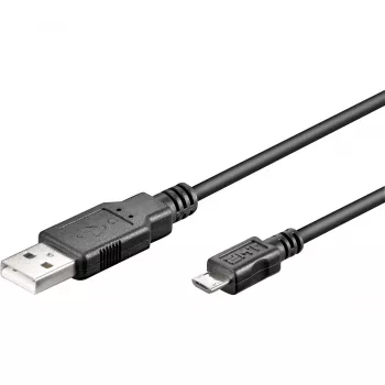 USB 2.0 Kabel, USB-A Stecker > Micro-USB Stecker (schwarz, 5 Meter)