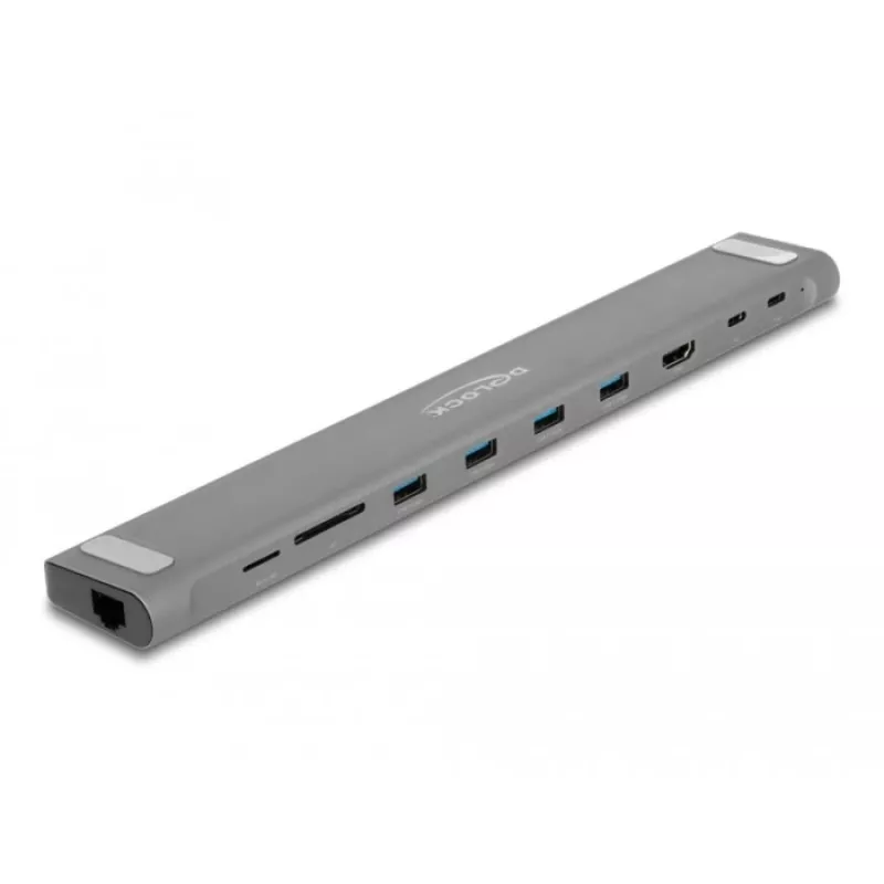 DeLOCK USB Type-C schlank Docking Station 4K HDMI USB 3.2 Gen 1 LAN SD PD 3.0