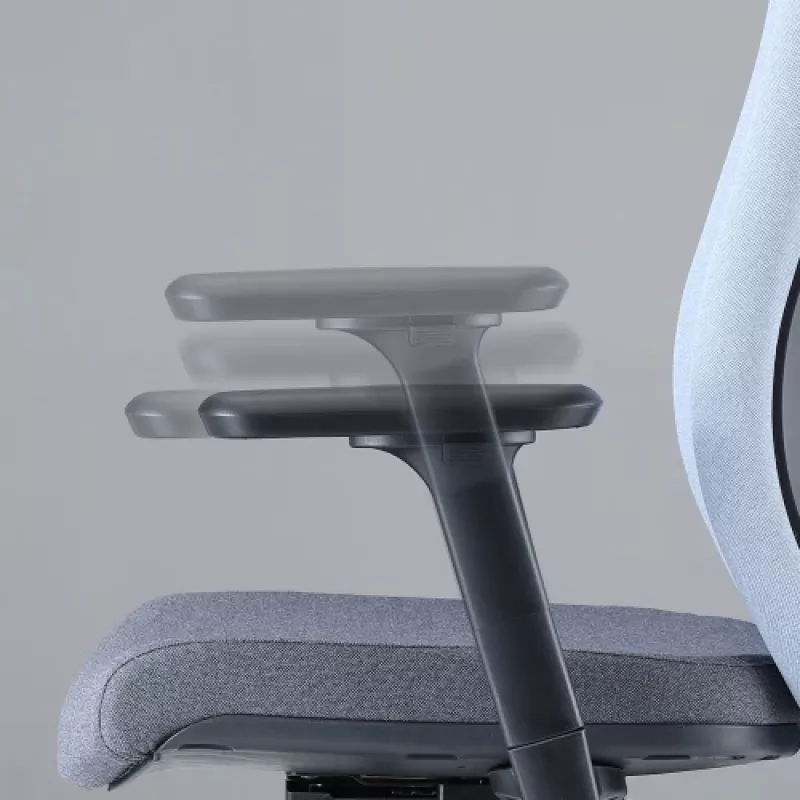 Up Up Athene ergonomischer Bürostuhl Schwarz, Grau + Blauer Stoff