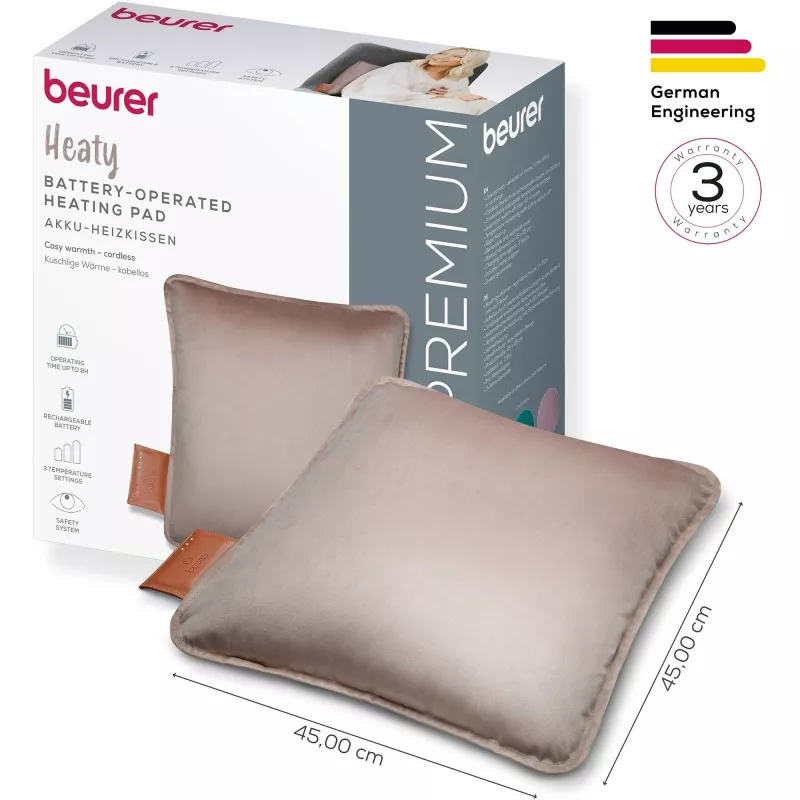 Heizkissen Beurer HK77 wiederaufladbar Smokey-Taupe – tragbares elektrisches Wärmekissen