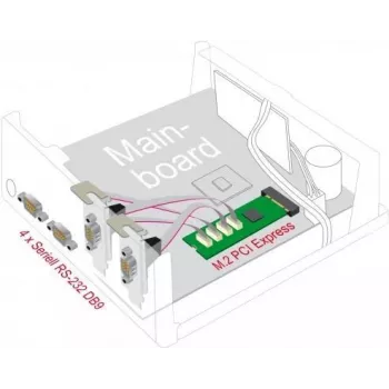 DeLOCK M.2 Karte auf 4 x Seriell RS-232 DB9 PCIe 2.1