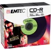 EMTEC Vinyl Look - 10 x CD-R - 700 MB (80 Min) 52x - Blau, Gelb, Flieder, Grün, Pink - Slim Jewel Case
