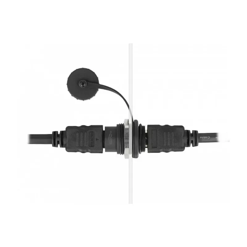 DeLOCK HDMI-A Einbaustecker IP67 wasserdicht staubdicht schwarz