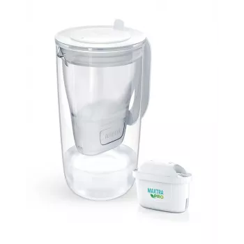 Wasserfilter-Karaffe BRITA Glass+1 Maxtra Pro grau, 2,4 L Gesamt / 1,5 L gefiltert, Maxtra Pro PP Filter