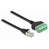 DeLOCK RJ45-Kabel Cat.6 Stecker auf Klemmleistenadapter 30 cm Schwarz Grün