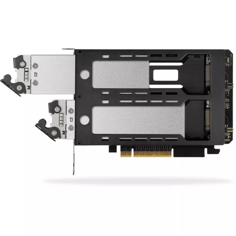 Mobiles Speicher-Rack RAIDSONIC ToughArmor MB842MP-B — 2 Wechselschächte für M.2 NVMe, PCIe 4.0 x16