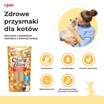 INABA Churu Bites Hühnchen-Rezept-Wraps – Katzenleckerlis – 3x10 g