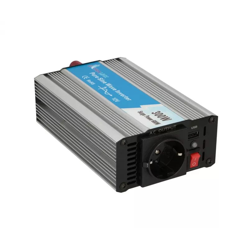 Spannungswandler Extralink OPIP-300W 12V 300W reiner Sinus, Aluminiumgehäuse, aktive Kühlung
