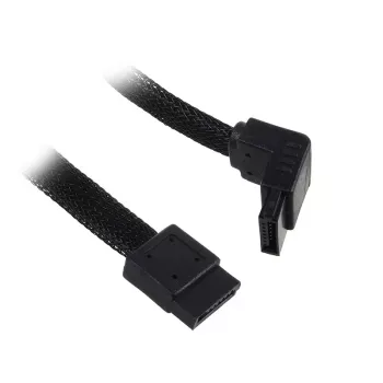 SilverStone SATA III-Kabel 50 cm gewinkelt / gerade - ummantelt schwarz