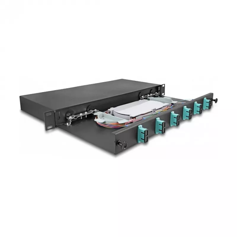 DeLOCK LWL-Spleißgehäuse 67001 Schwarz Metall 482x220x44mm